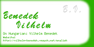 benedek vilhelm business card